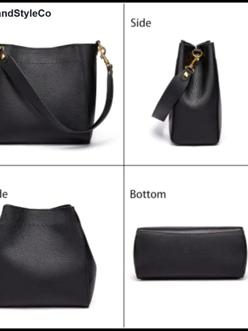 Genuine Leather Bucket Hobo Bag Shoulder Tote Purse Women